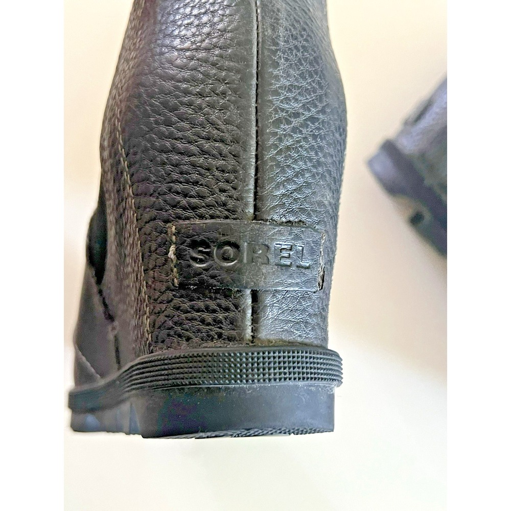 Sorel Gray Leather Joan Of Arctic Wedge Pull On Bootie Ankle Boot Waterproof 12 - Picture 8 of 9